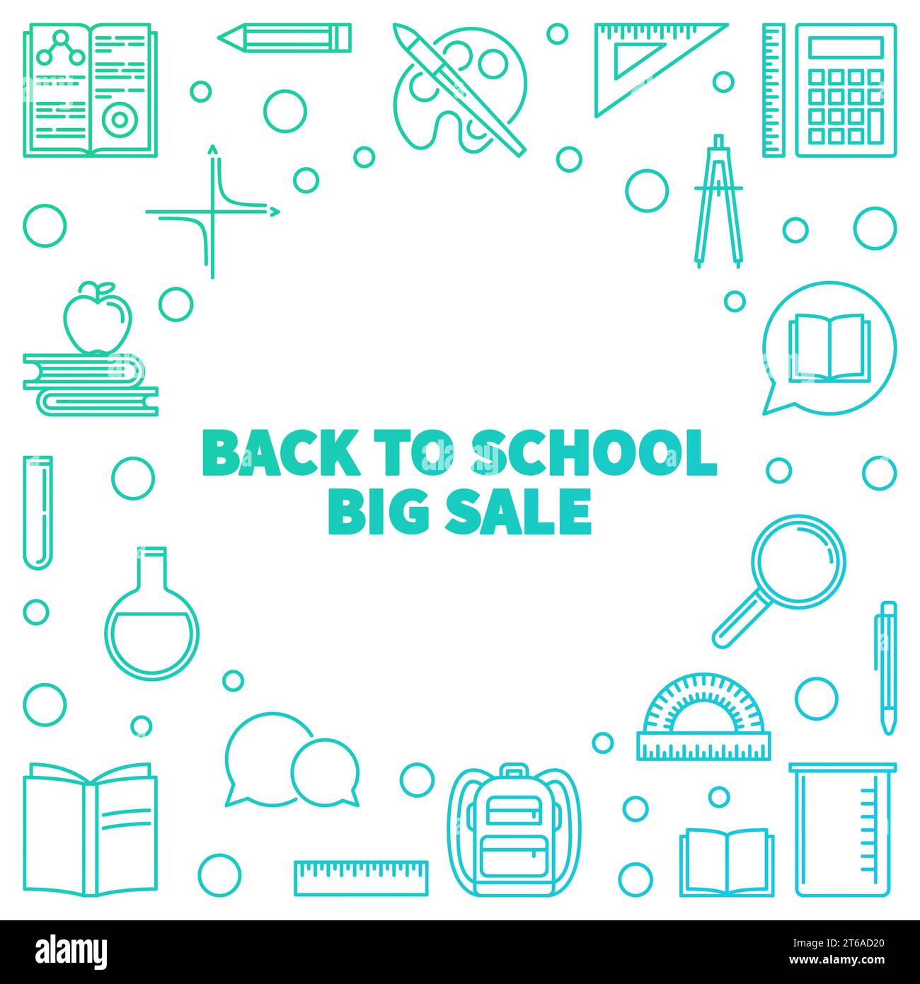 Vector Back to School Big Sale concept colored illustration or banner ...