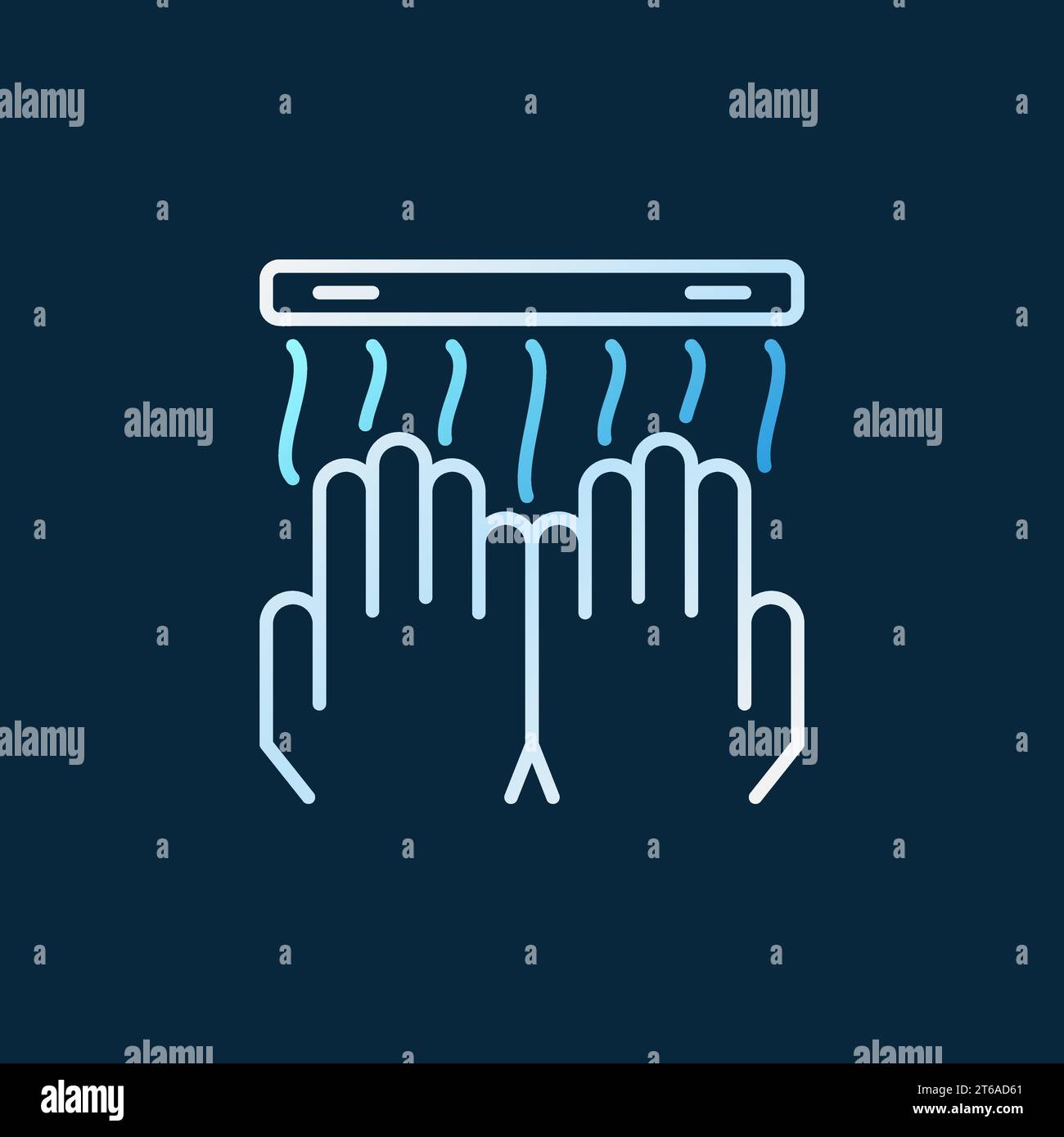 Hand Dryer vector colored outline simple icon or symbol on dark background Stock Vector