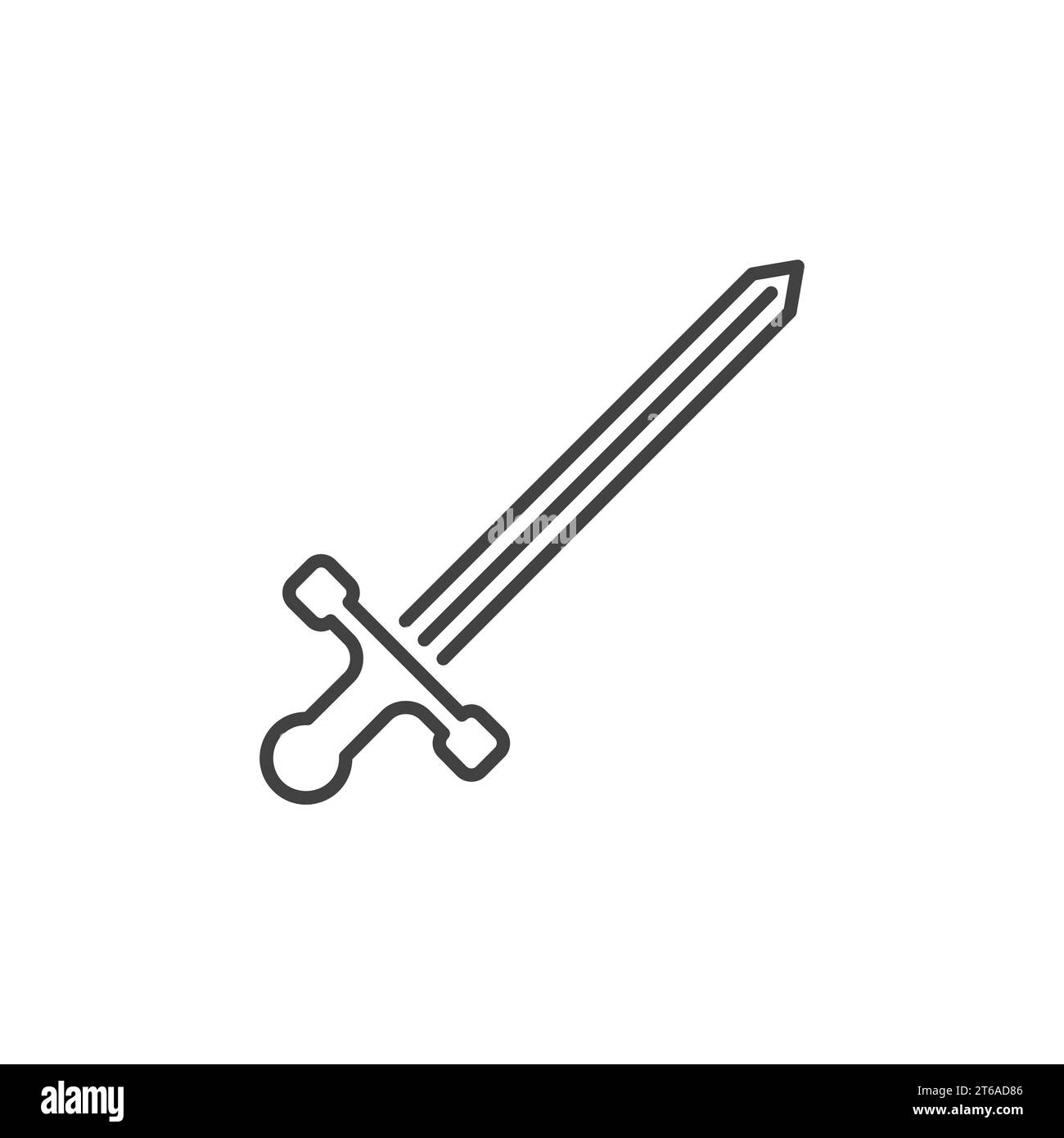 Sword vector concept simple icon or symbol in linear style Stock Vector