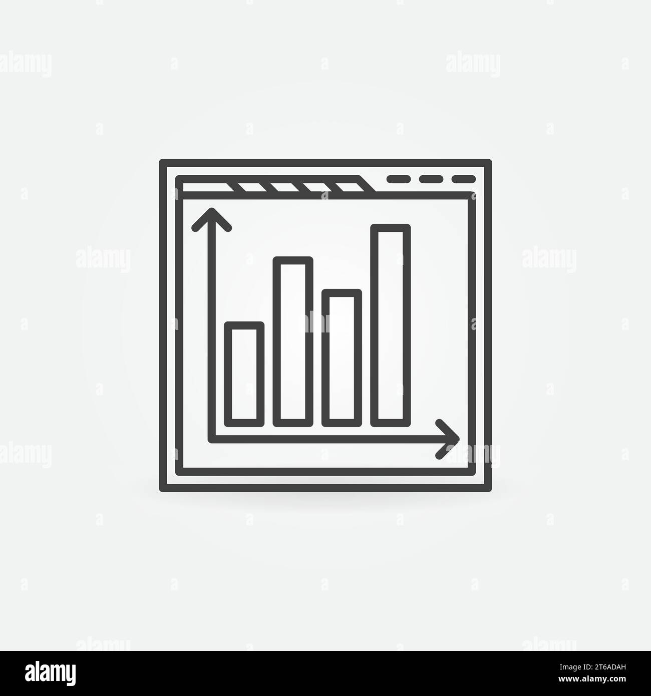 Web Page with Bar Chart linear vector concept icon or logo element Stock Vector