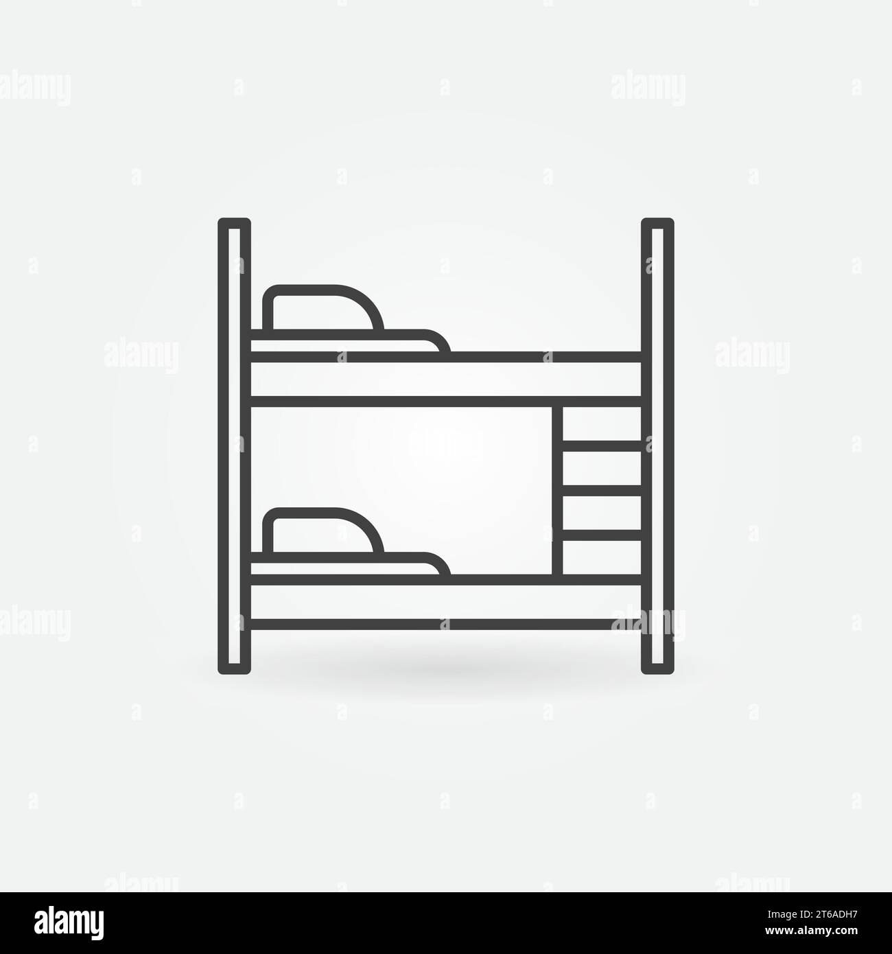 Bunk or Two-Tier Bed vector thin line concept icon or design element Stock Vector