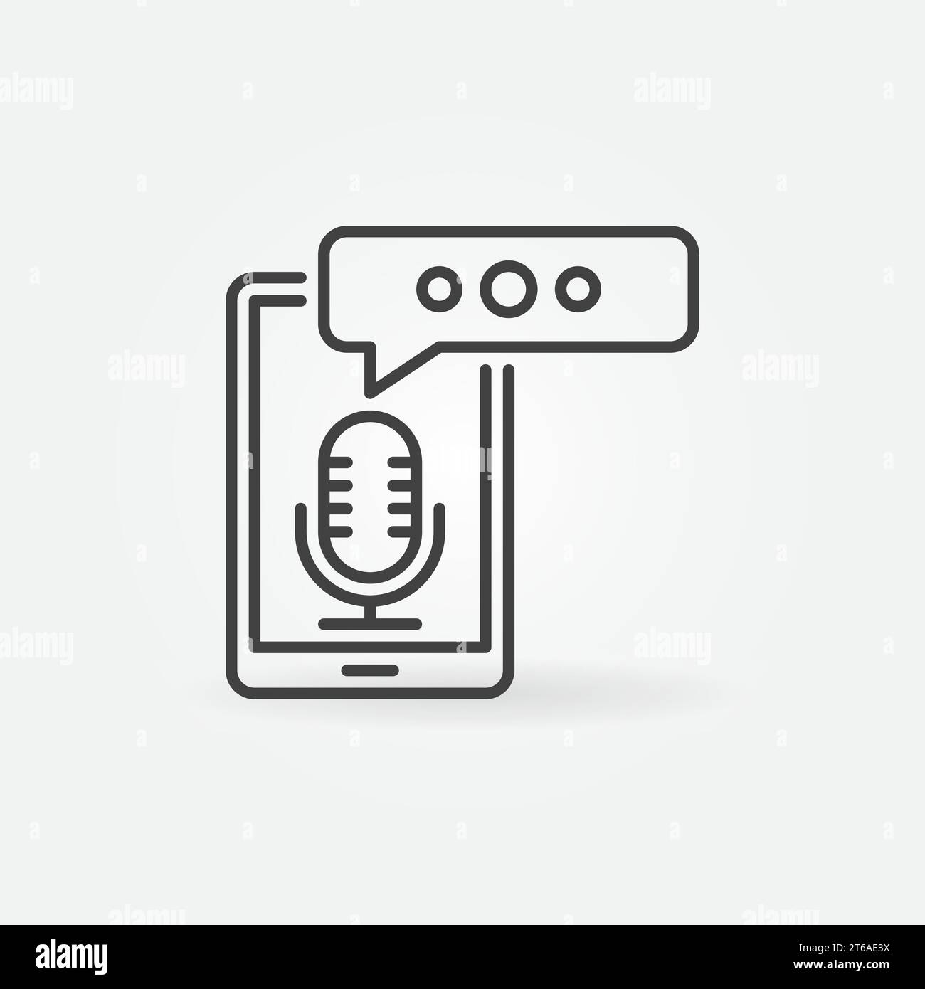 Smartphone Speech Recognition vector concept icon or symbol in thin ...