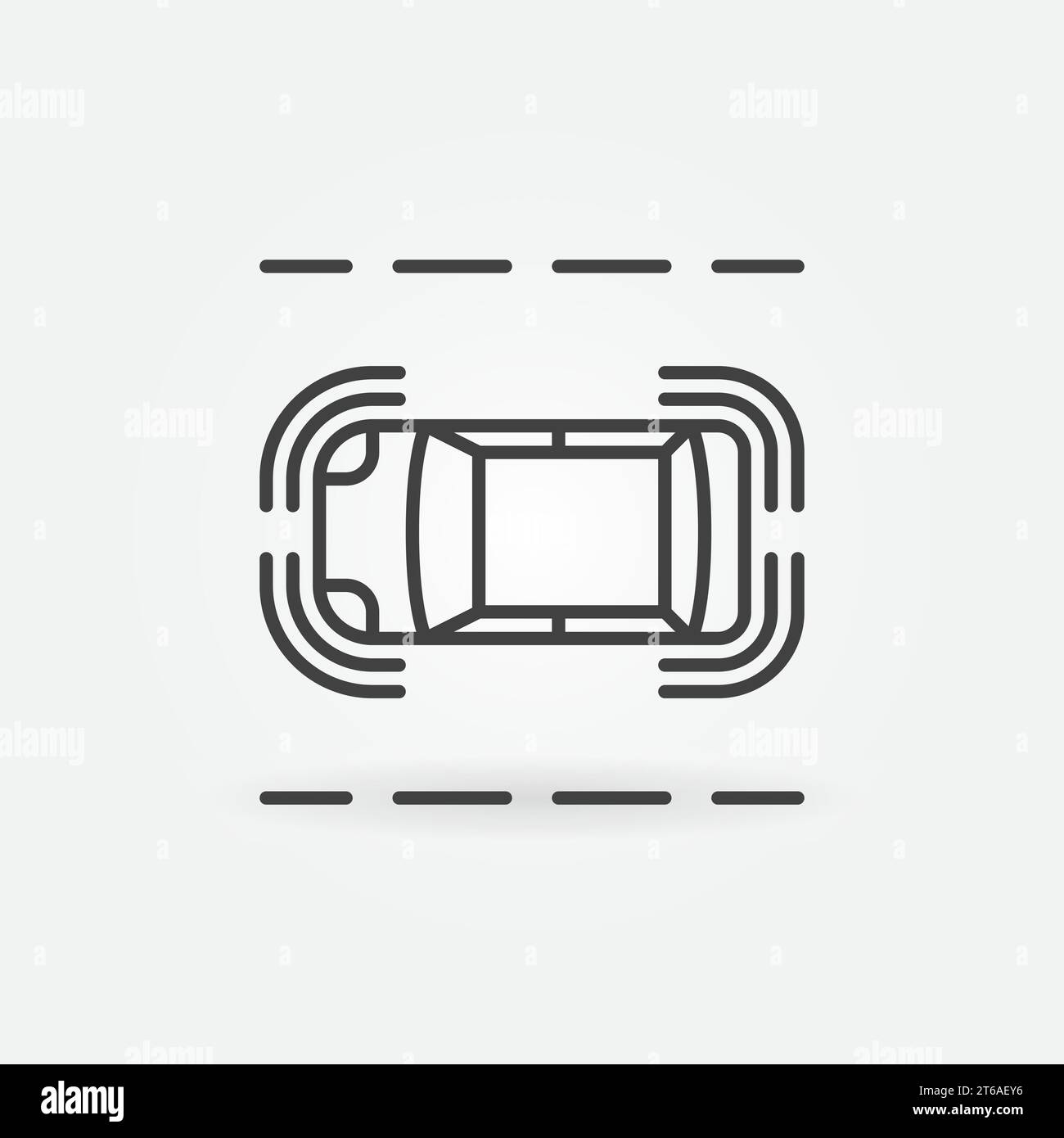 Driverless Car on the Road vector thin line concept icon or design ...