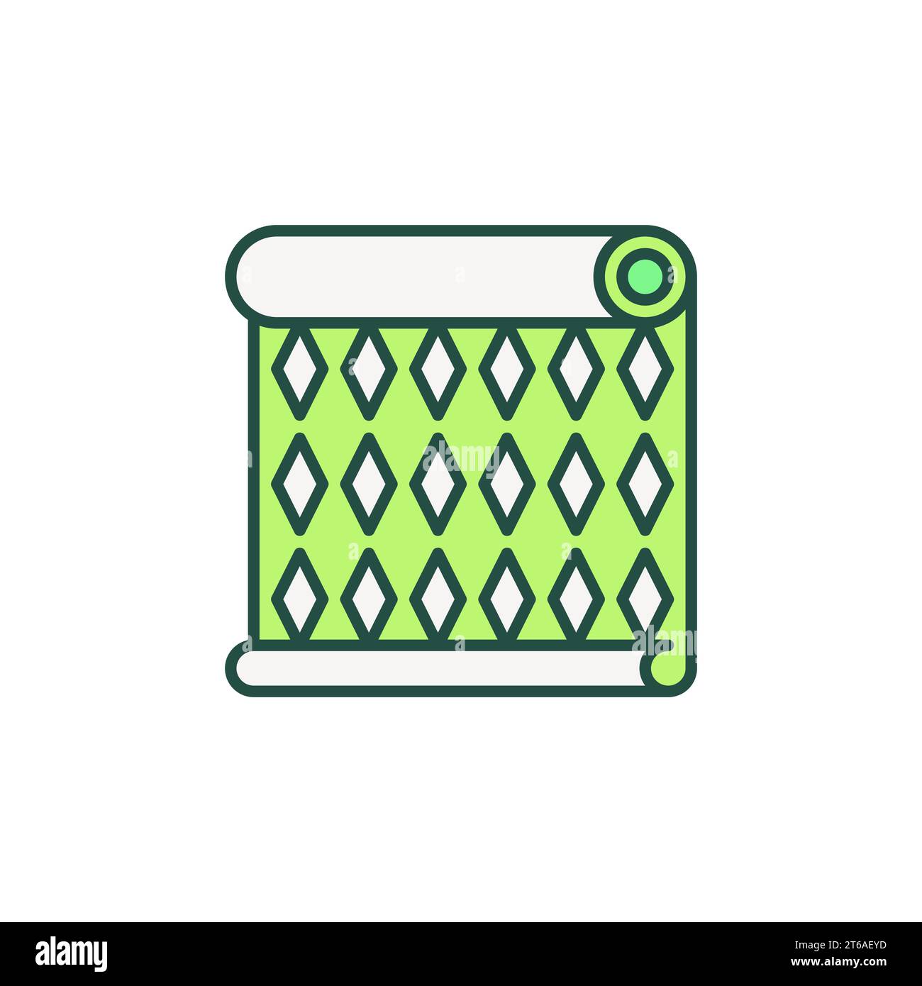Green Wallpaper Roll vector concept icon or logo element Stock Vector