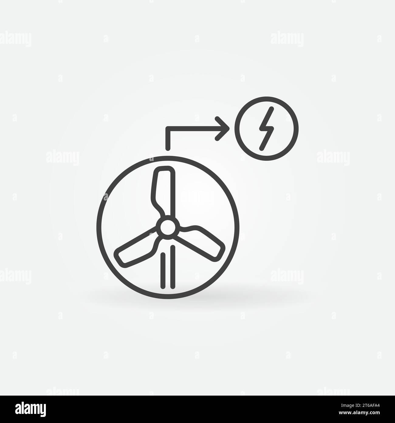 Wind Turbine and Energy outline vector concept icon or symbol Stock ...