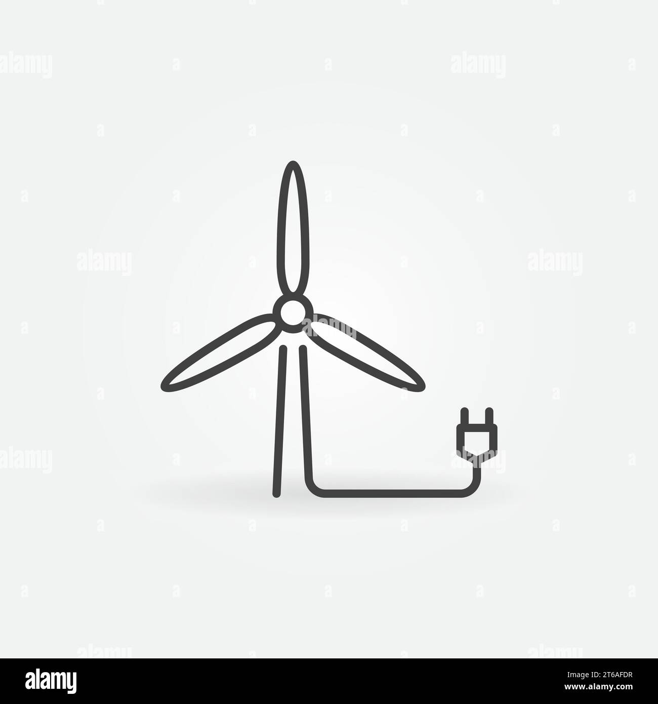Wind Turbine with plug outline vector concept icon or symbol Stock ...