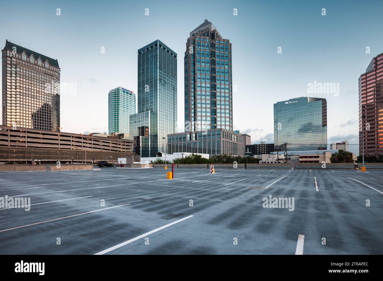 Parking lot and skyline in downtown Tampa, Florida, USA Stock Photo Alamy