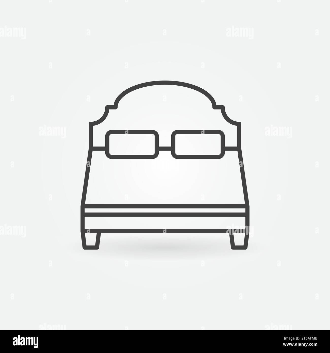 Small Double Bed vector thin line concept icon or design element Stock ...