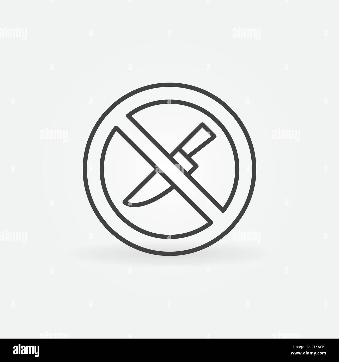 Knife is Prohibited outline vector Warning concept icon or design element Stock Vector