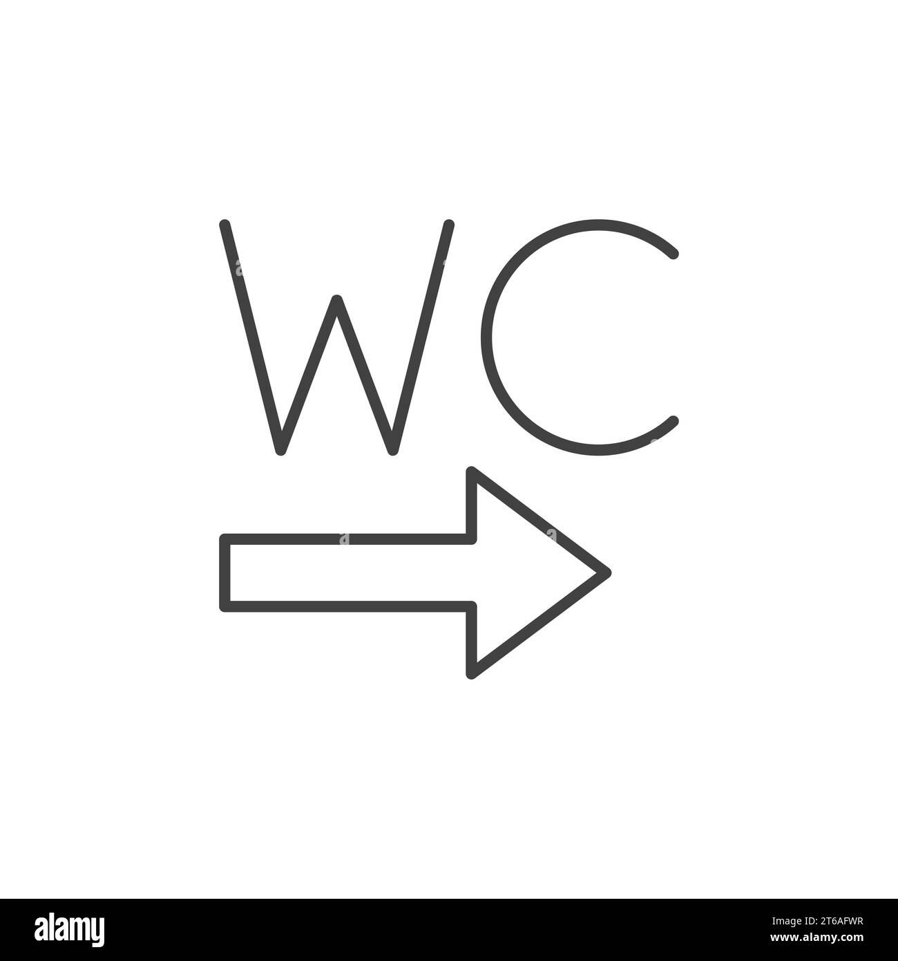 WC Toilet with arrow vector icon or symbol in thin line style Stock ...