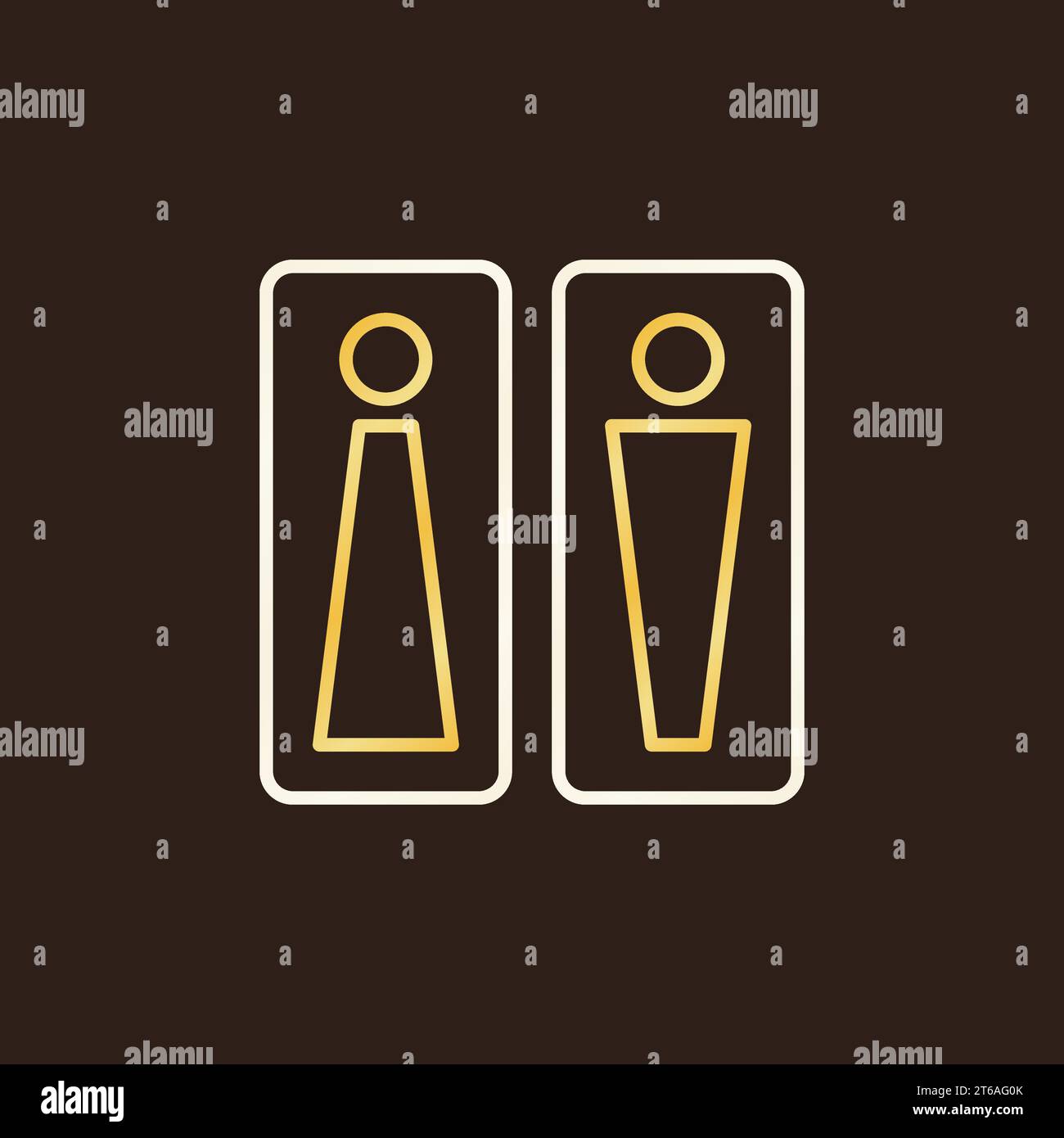 Men and Women Toilet creative linear icon - vector WC concept symbol on ...