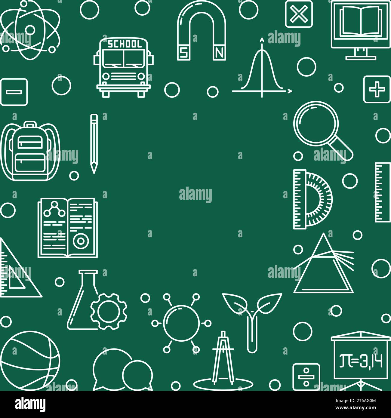 Welcome Back to School vector concept illustration or frame in thin ...