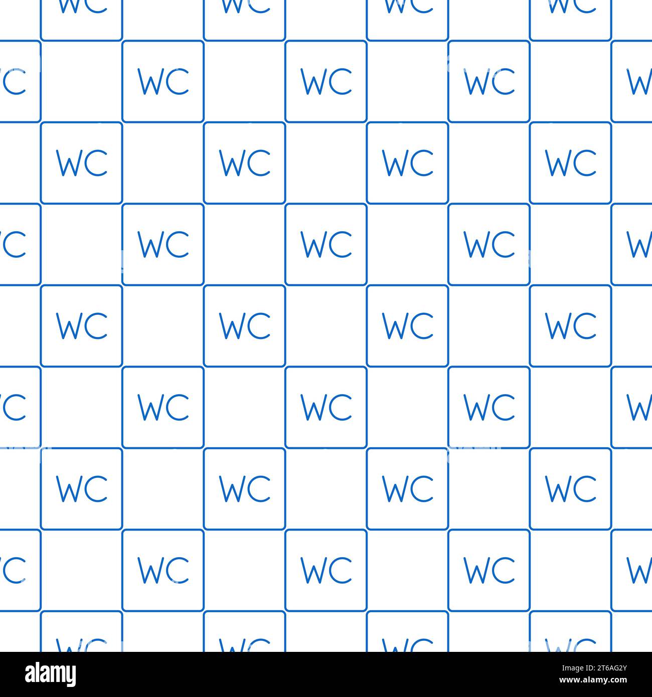 WC vector concept seamless pattern in thin line style Stock Vector
