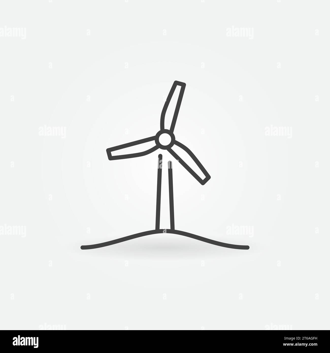 Wind turbine vector minimal icon or symbol in thin line style Stock ...