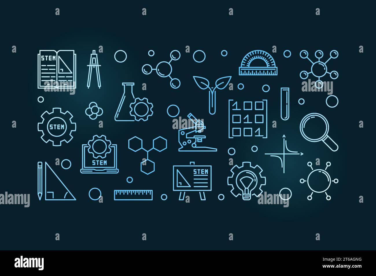 Science, Technology, Engineering and Math vector concept blue linear ...