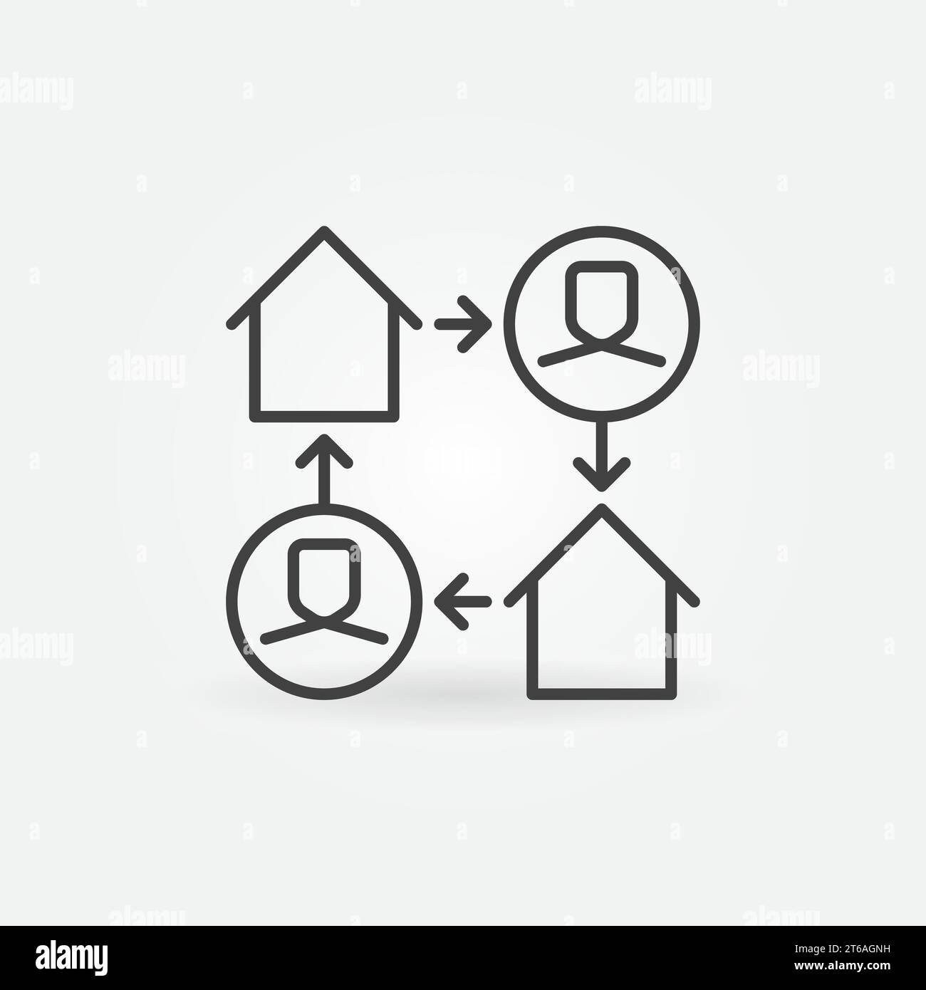 Work From Home vector thin line concept icon or design element Stock ...