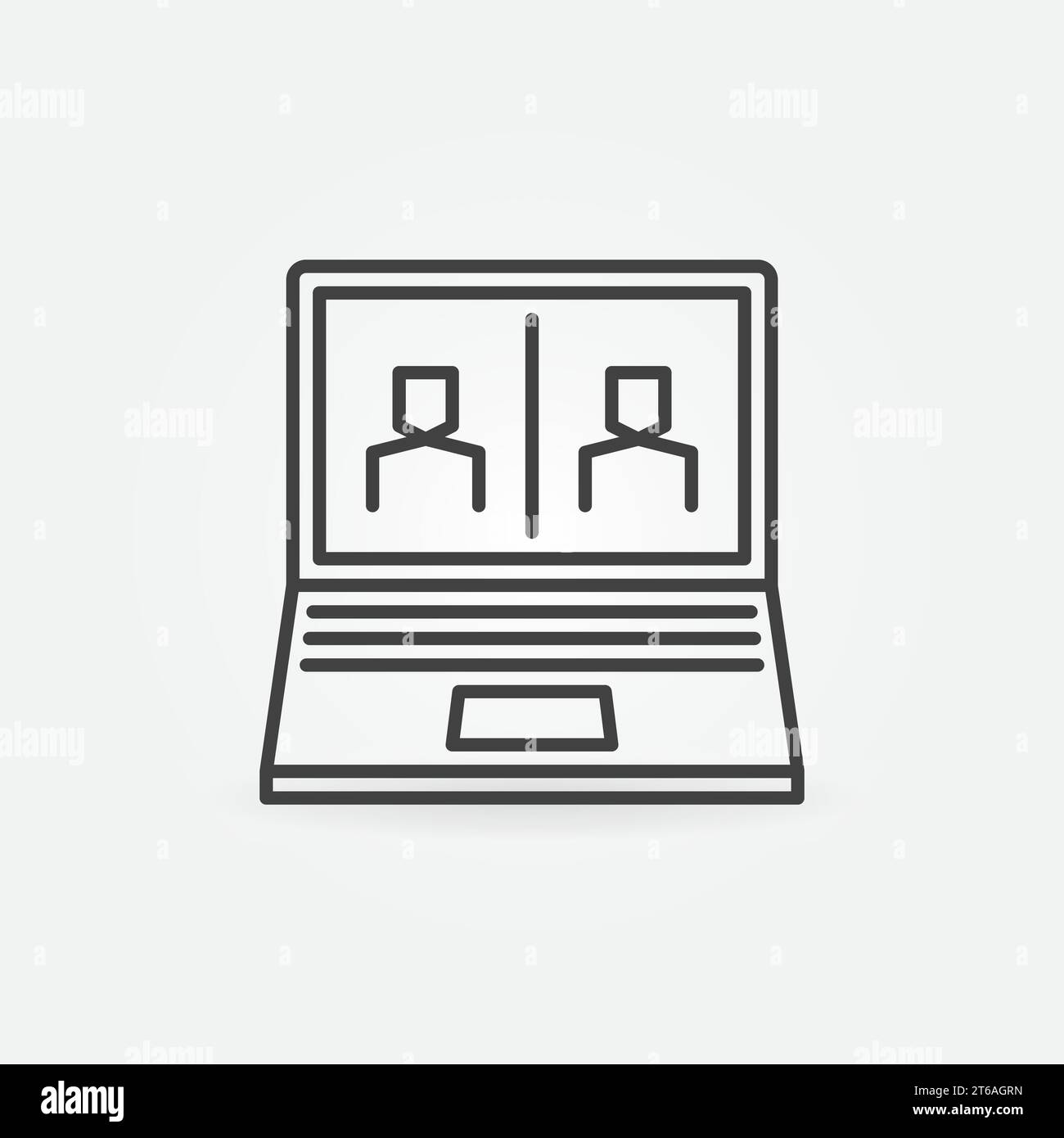 Laptop Video Conference vector thin line concept icon or design element ...