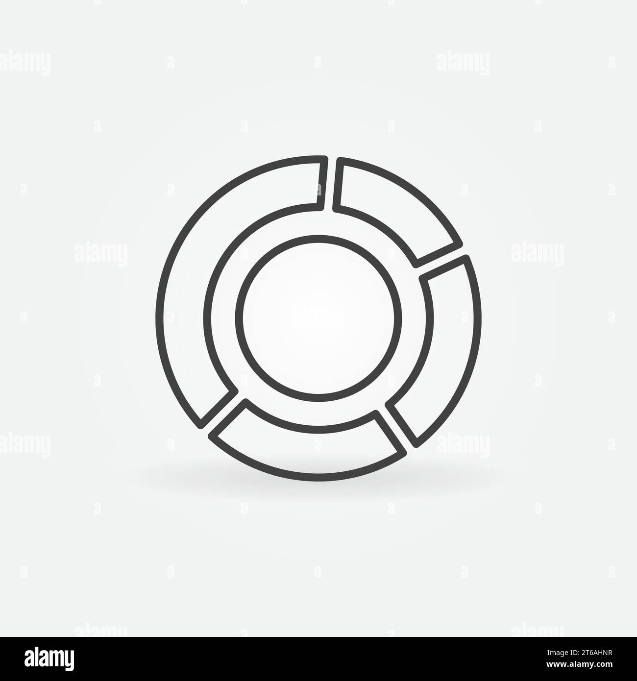 Pie Chart linear vector concept minimal icon or logo element Stock Vector