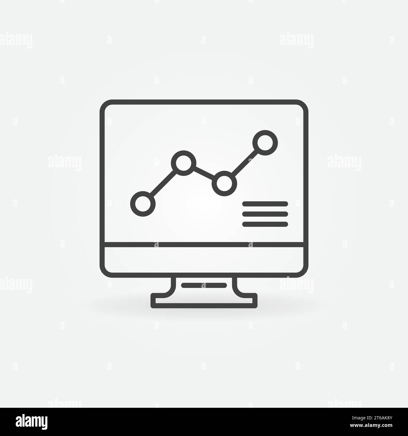 Computer with Graph linear vector concept icon or logo element Stock ...