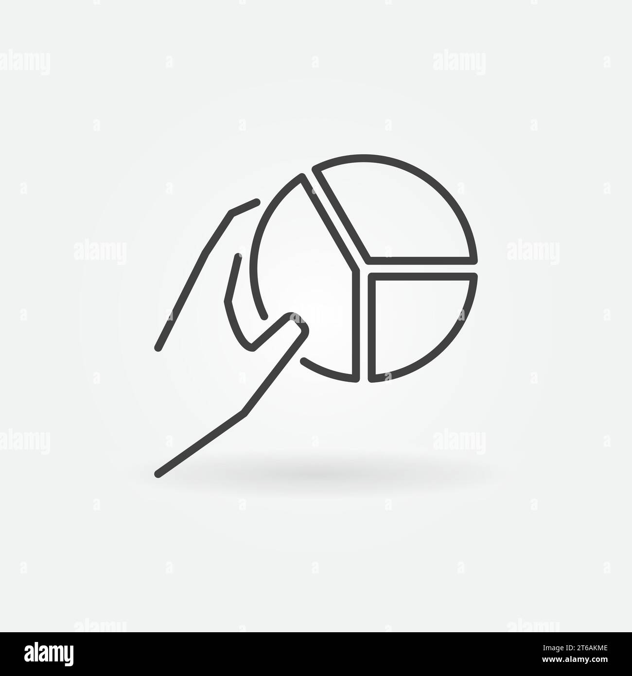 Hand with Pie Chart vector concept icon or sign in outline style Stock ...
