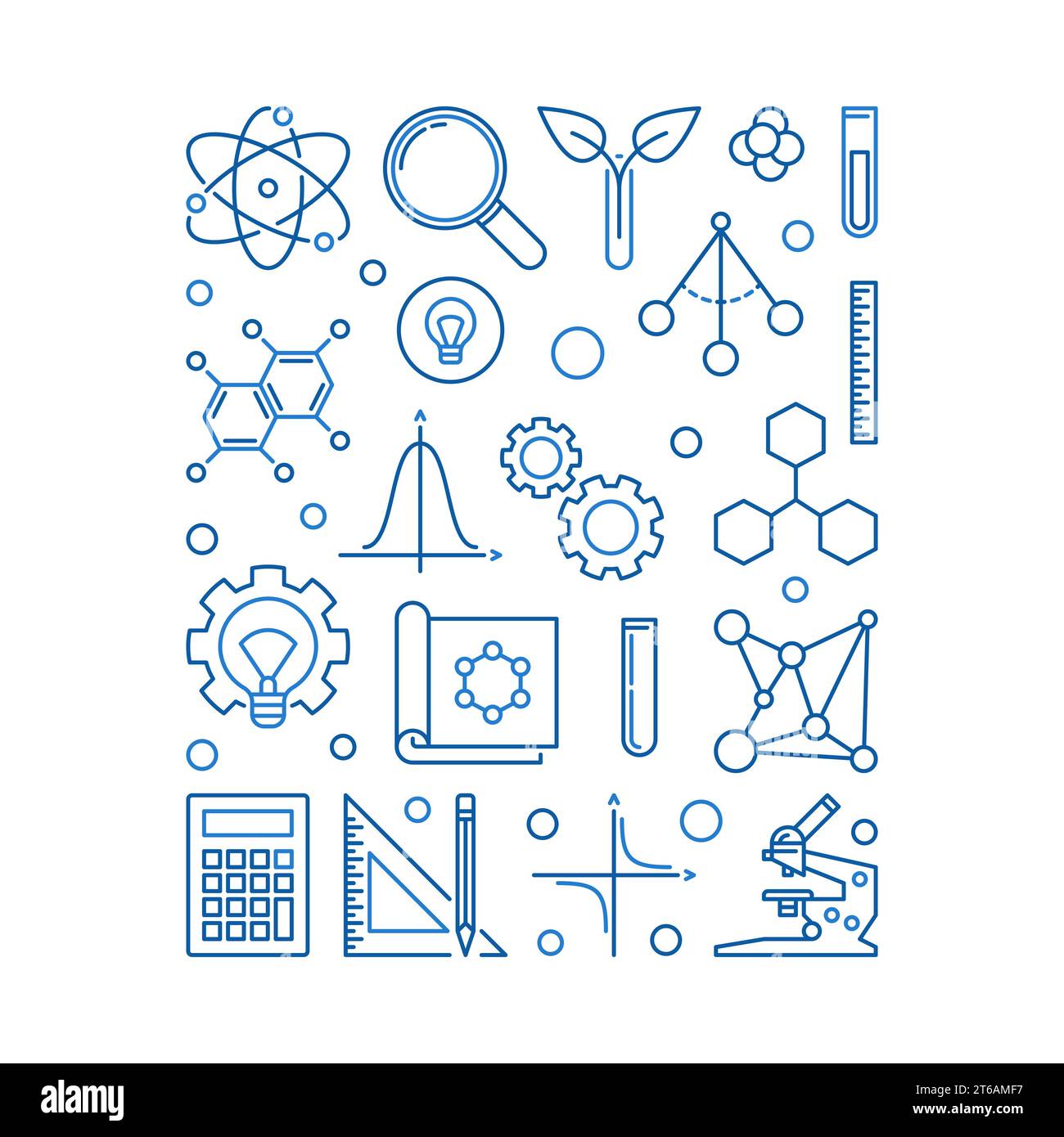 Vector STEM - Science, Technology, Engineering and Math concept blue ...