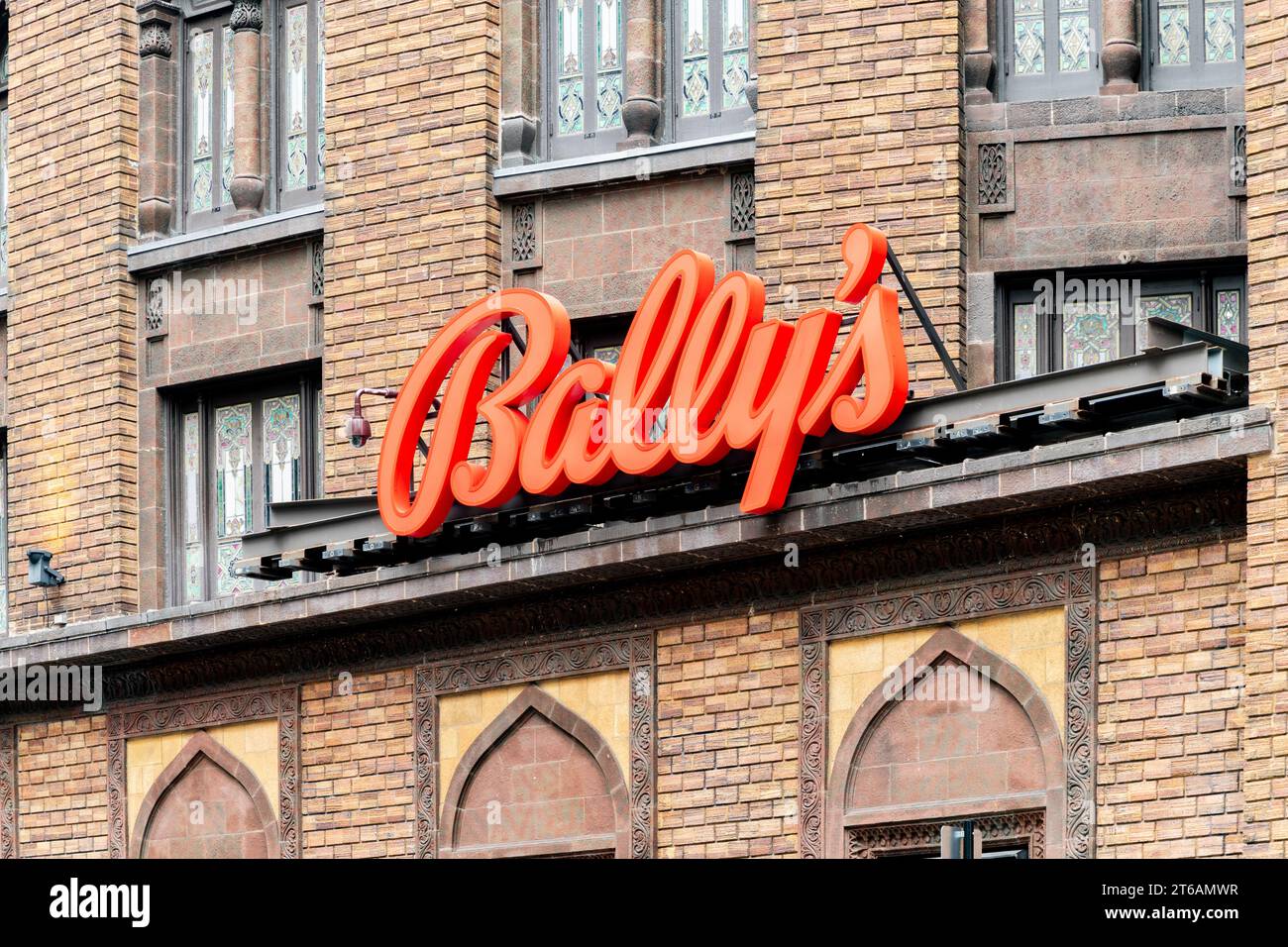 Bally's Casino in Chicago is temporary located within the Medinah Temple Building int the River North neighborhood. Stock Photo