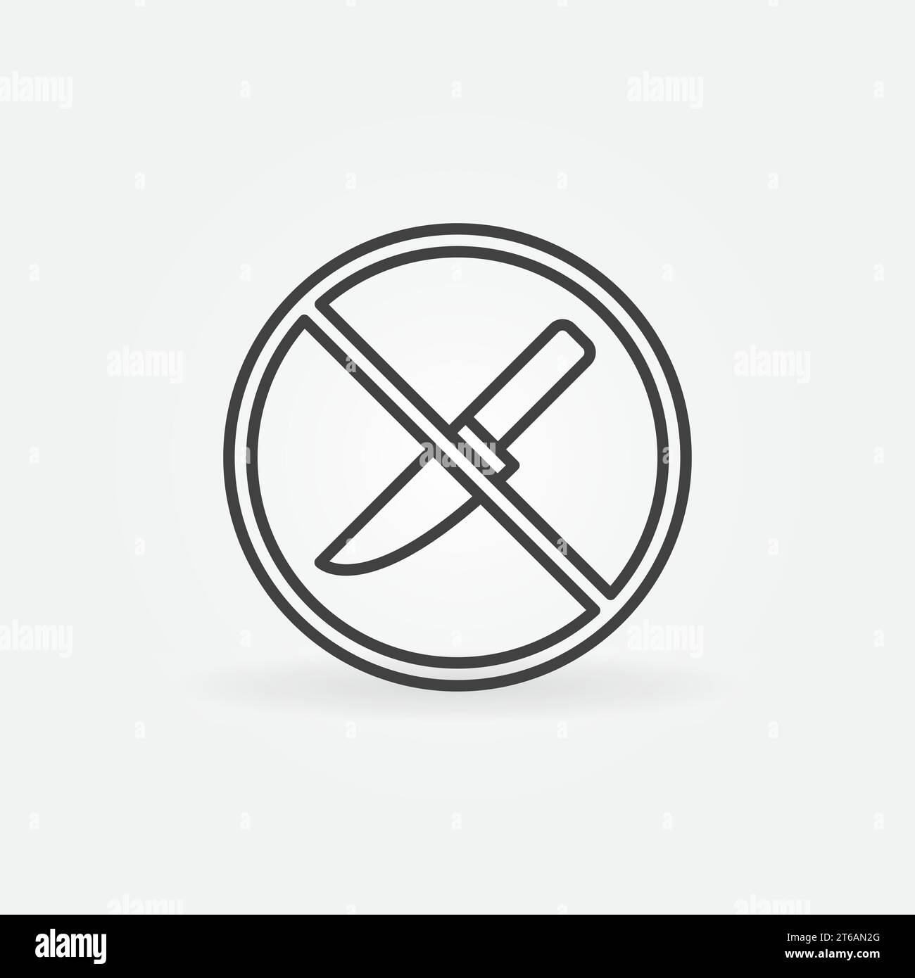 Do not use or open with Knife outline vector concept icon or design element Stock Vector