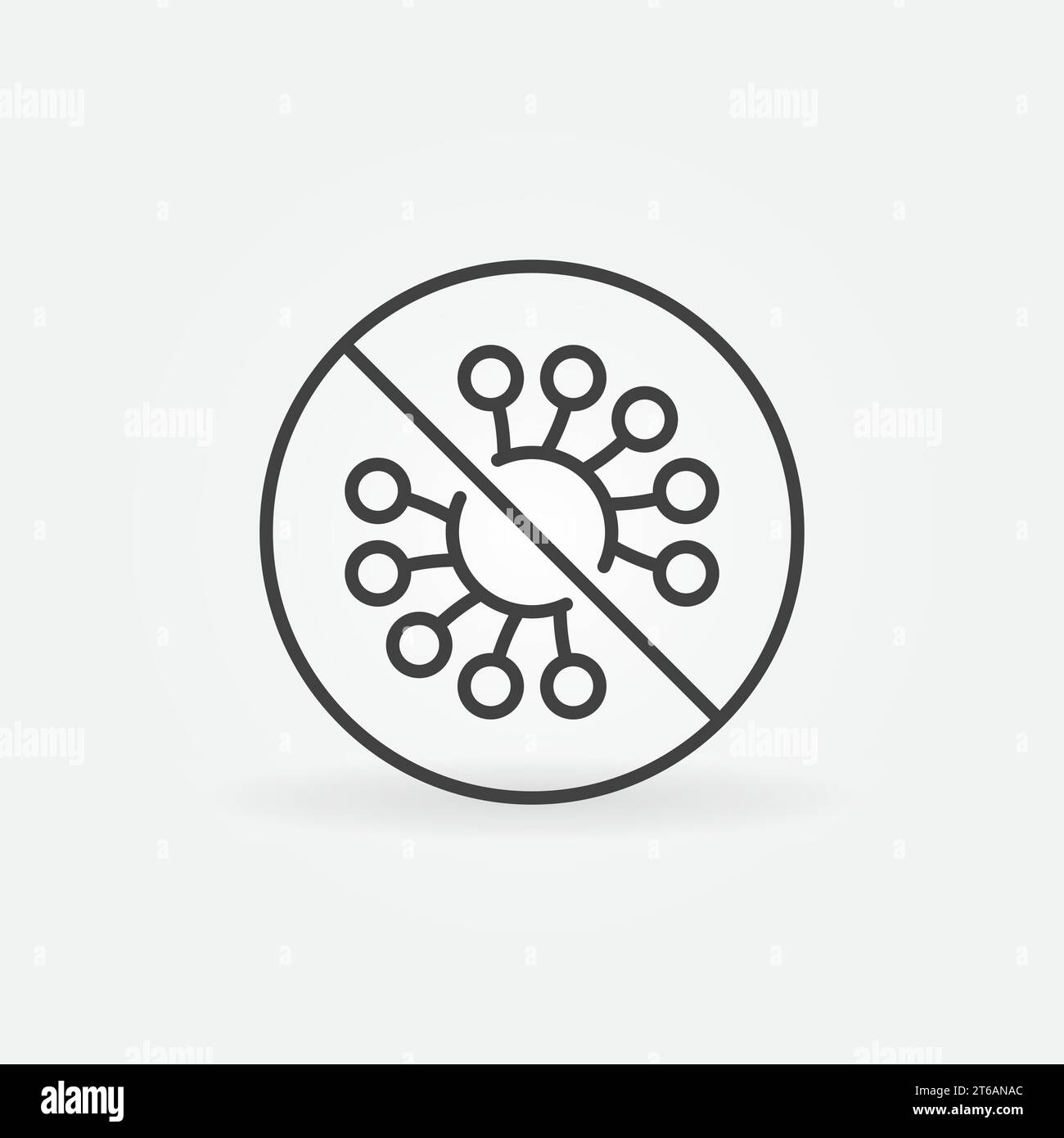 Stop Microbe vector concept icon or sign in outline style Stock Vector ...