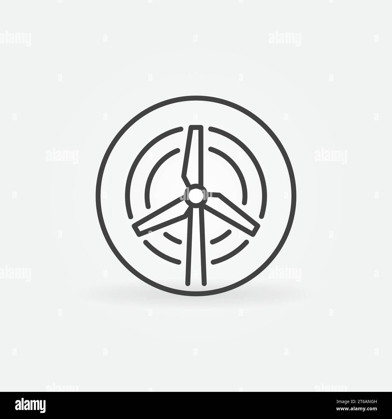 Vector Wind Turbine in circle outline concept icon or sign Stock Vector ...