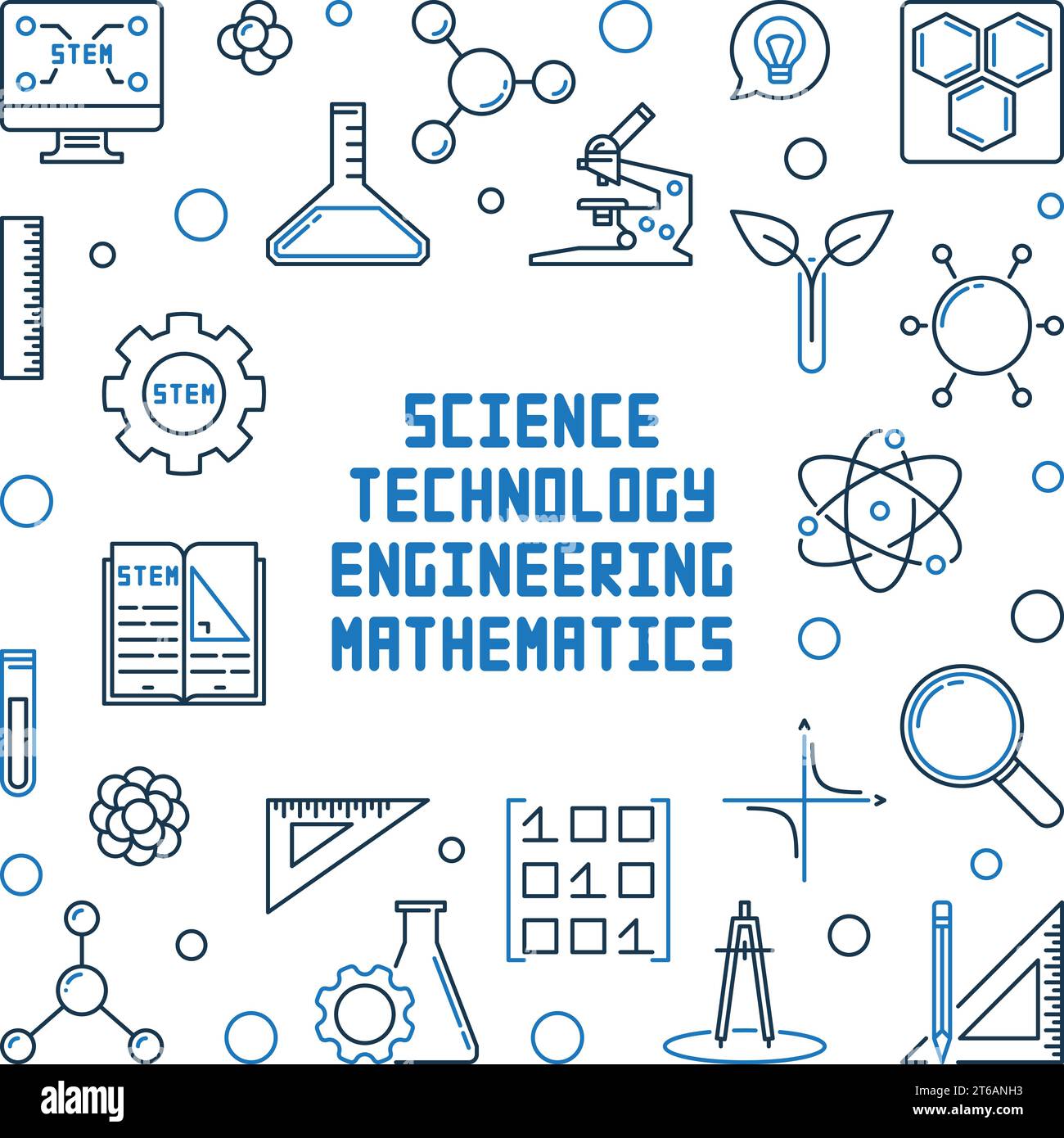 Science, Technology, Engineering and Mathematics vector concept frame ...