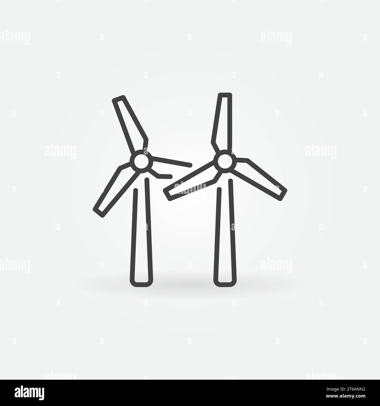 Two Wind Turbines vector concept icon or logo in thin line style Stock ...