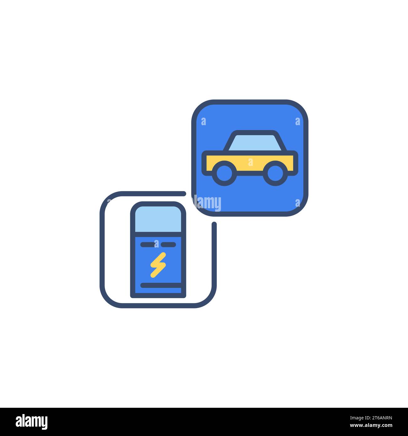 Charging Point and Car vector concept colored icon or symbol Stock Vector