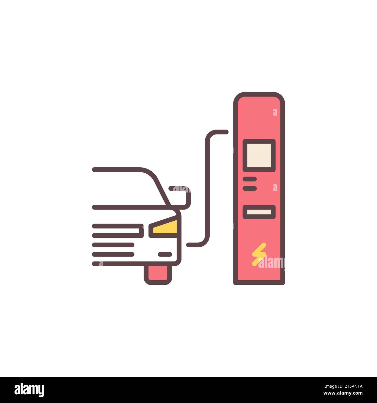 EV Charging at Recharging Point vector concept colored icon or sign Stock Vector