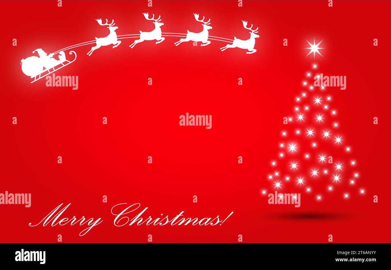 Santa sleigh silhouette illustration hi-res stock photography and ...