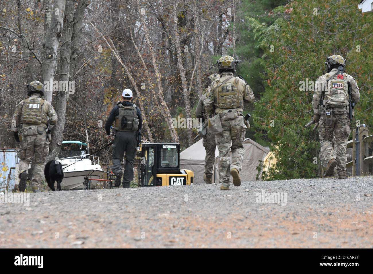 Helmetta, United States. 09th Nov, 2023. Authorities converge on the