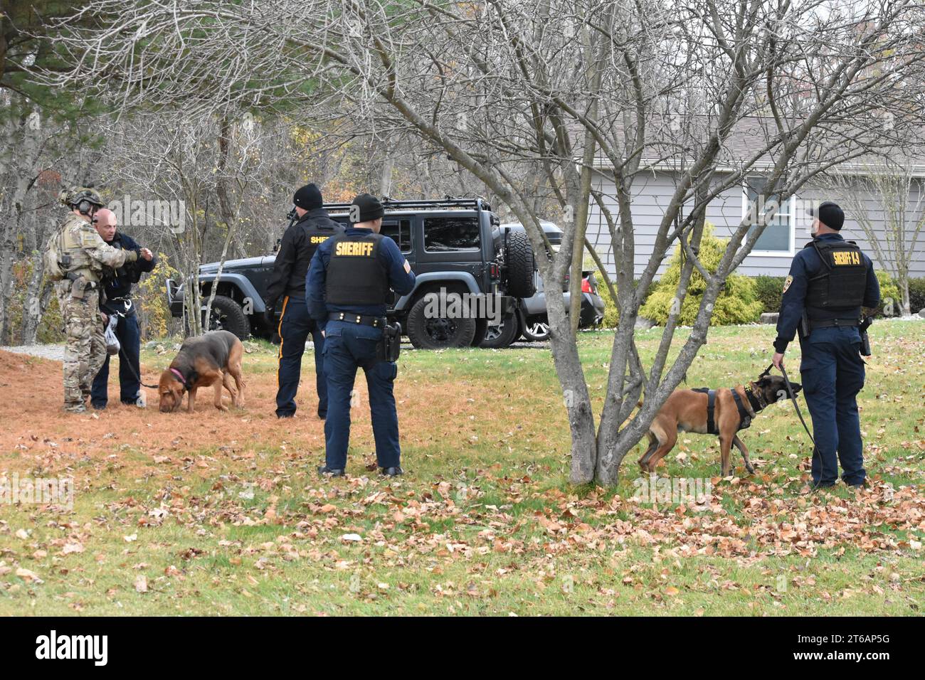 Helmetta, United States. 09th Nov, 2023. Authorities converge on the