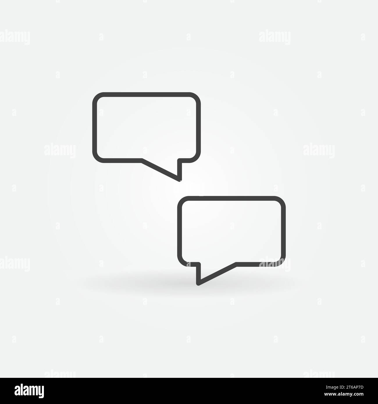 Two Speech Bubbles vector concept thin line icon or symbol Stock Vector