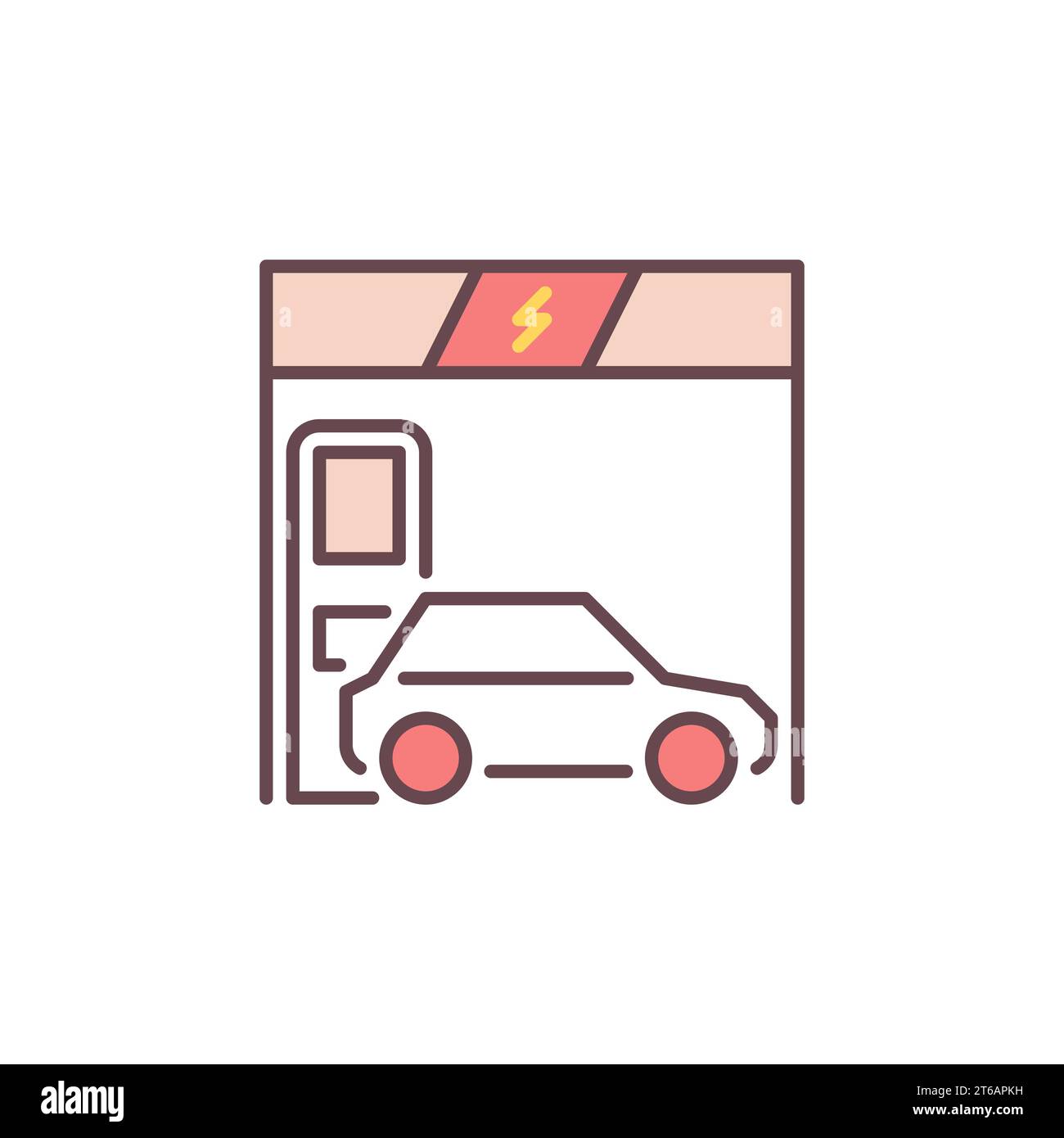 EV Charging Station and Car vector concept modern icon or design ...