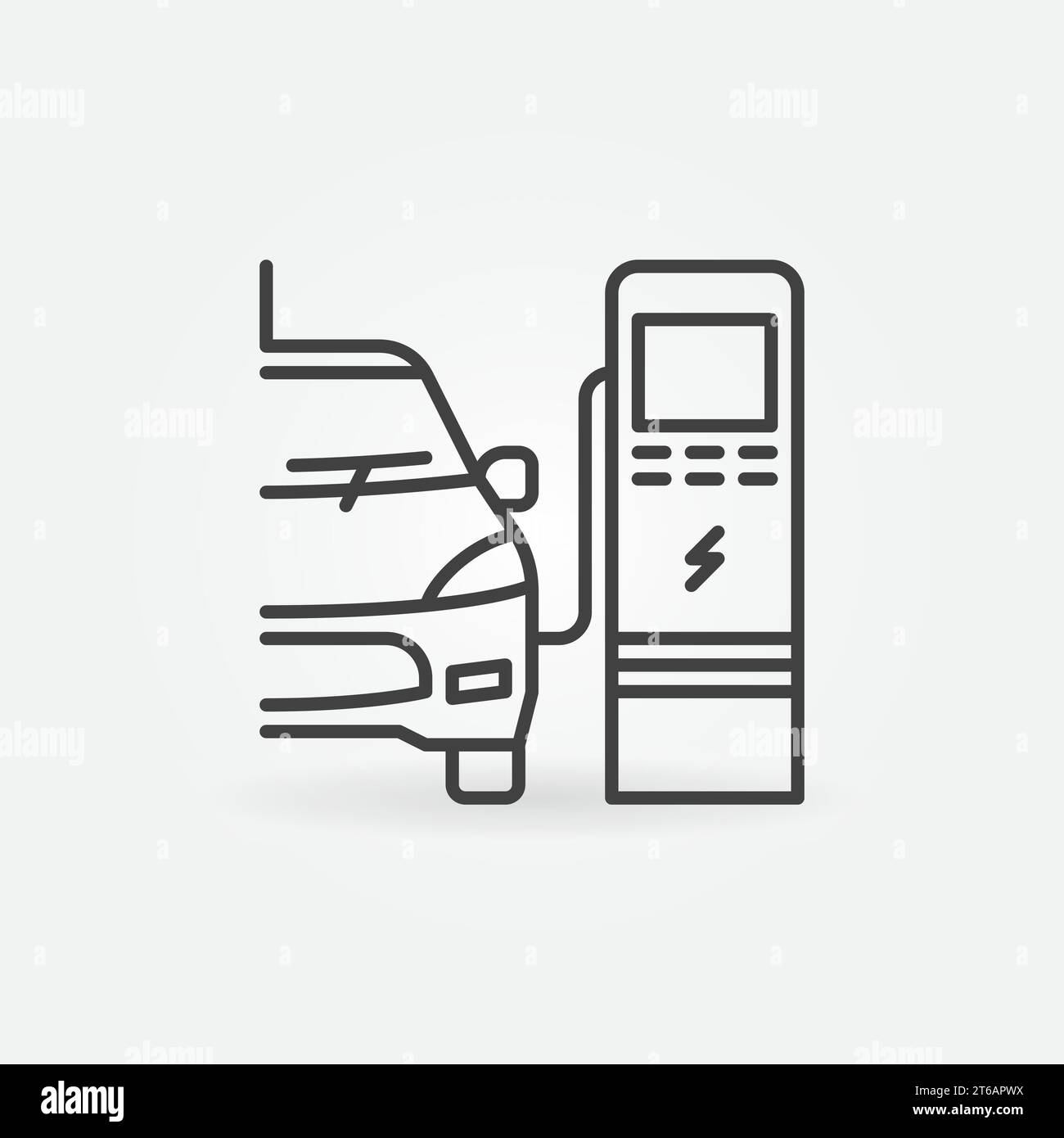 Electric Car Charging vector thin line concept icon or design element ...