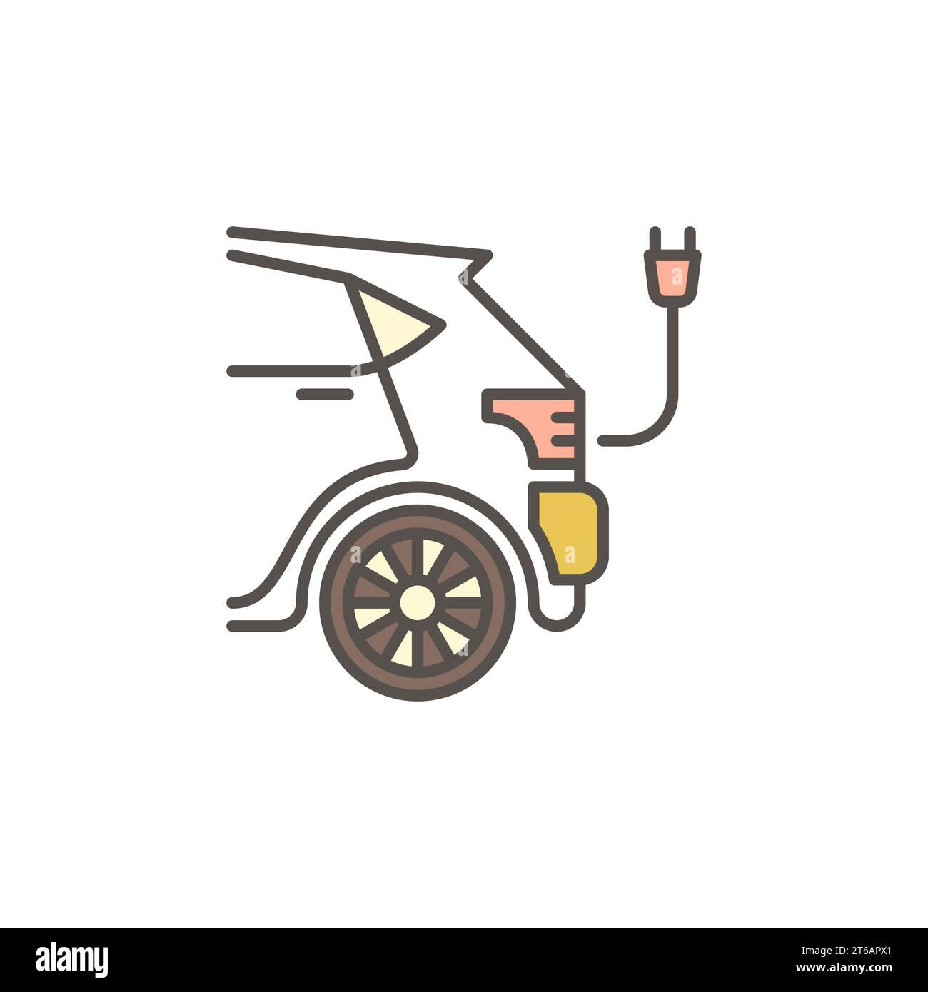 Electric Vehicle with Power Plug vector concept colored icon or sign ...