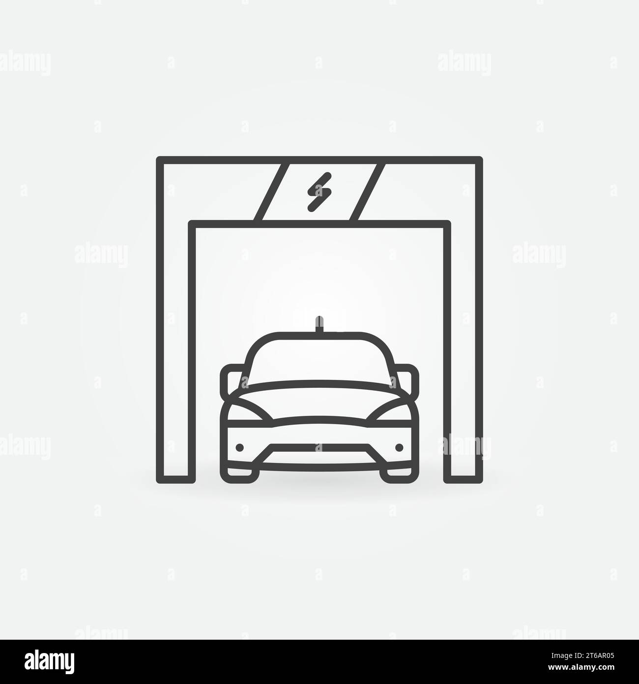 Electric Vehicle EV vector concept icon or sign in outline style Stock ...
