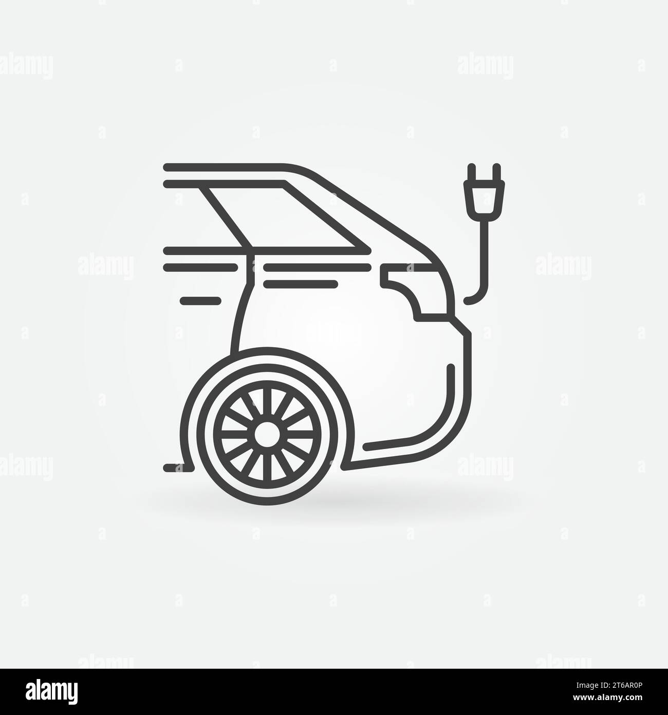 Electric Vehicle with Power Plug vector thin line concept icon or ...