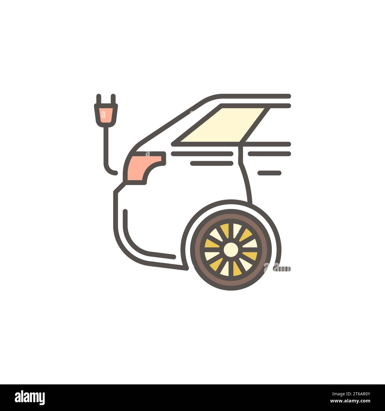 Electric Vehicle with Plug vector concept colored icon or symbol Stock ...