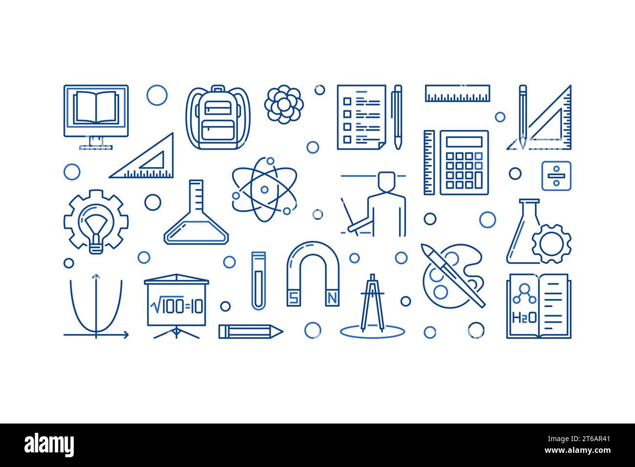 Back to School vector education concept horizontal illustration in ...