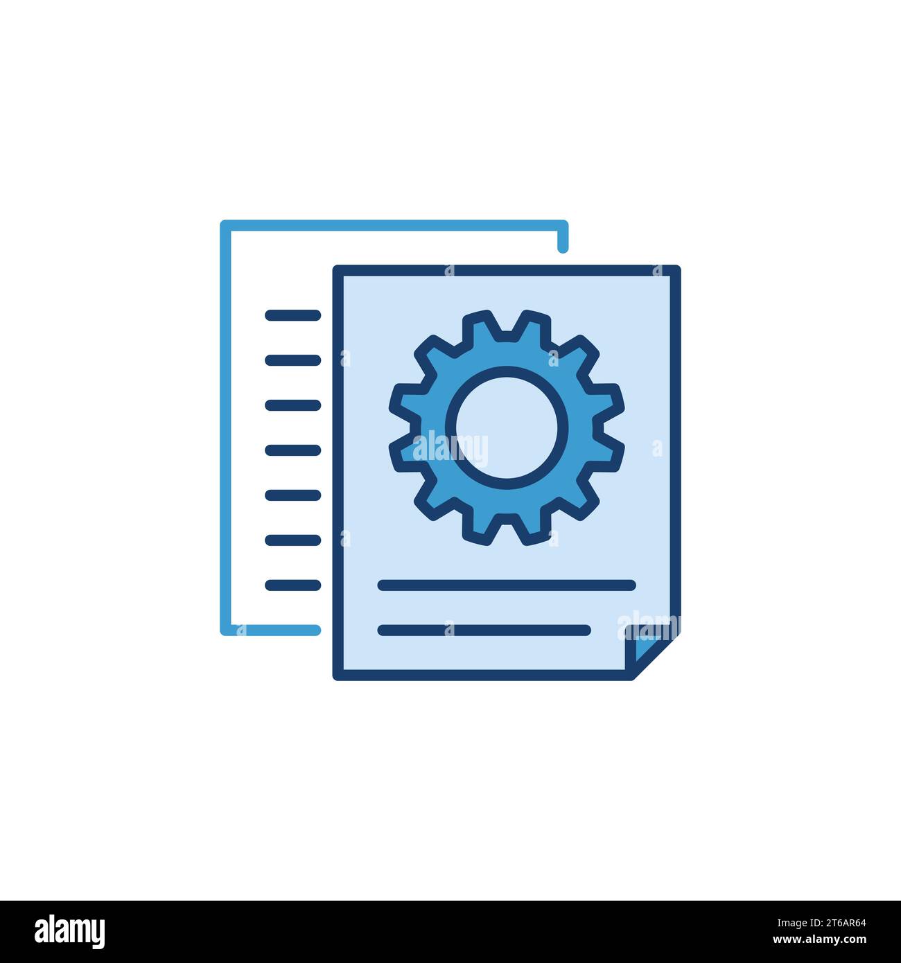 Documents With Gear vector concept creative icon or symbol Stock Vector