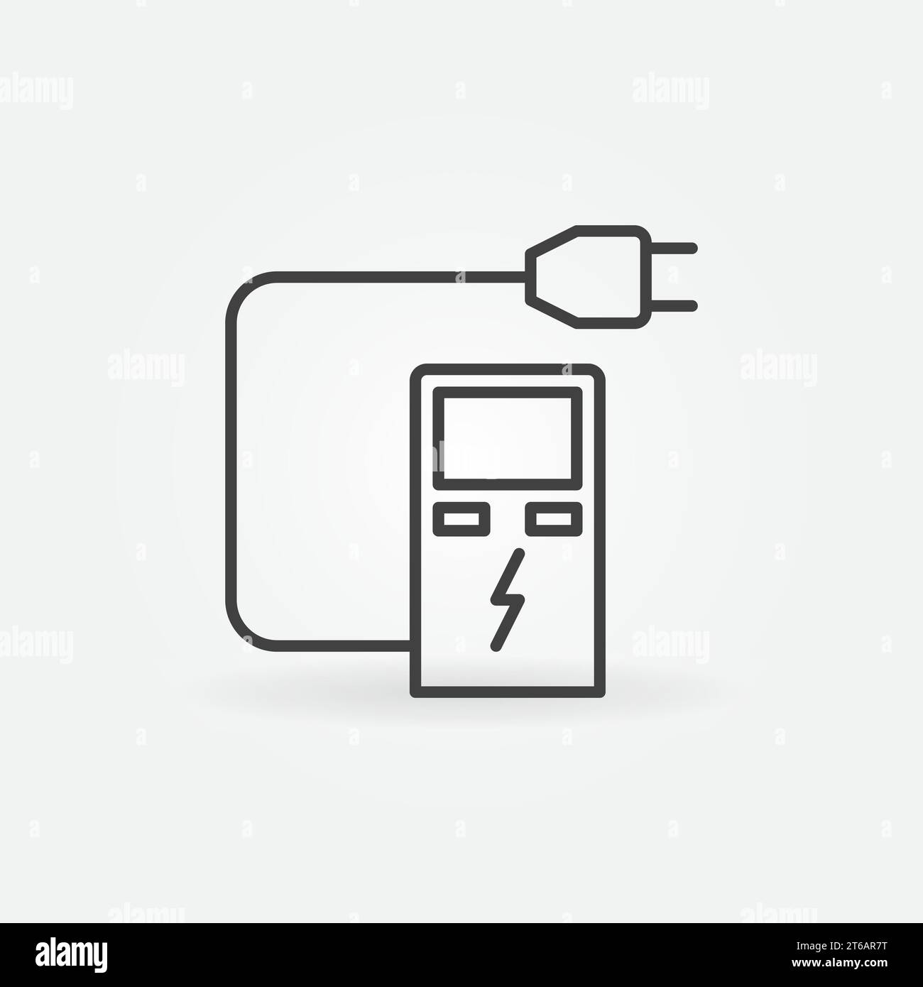 EV Car Charging Station or Point vector thin line concept icon or design element Stock Vector