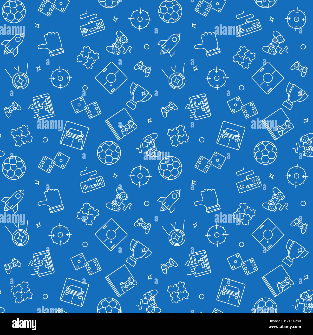 Video Games vector concept outline seamless pattern or background Stock Vector