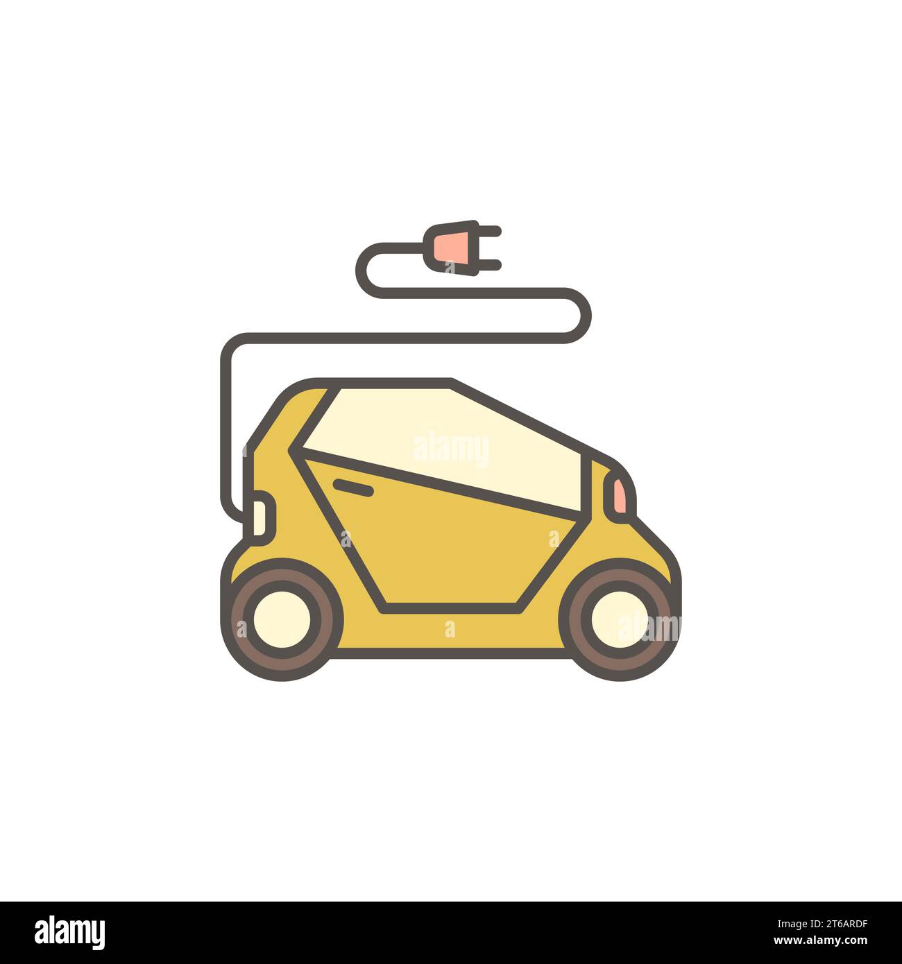 Electric Car vector concept colored icon or design element. Side view ...