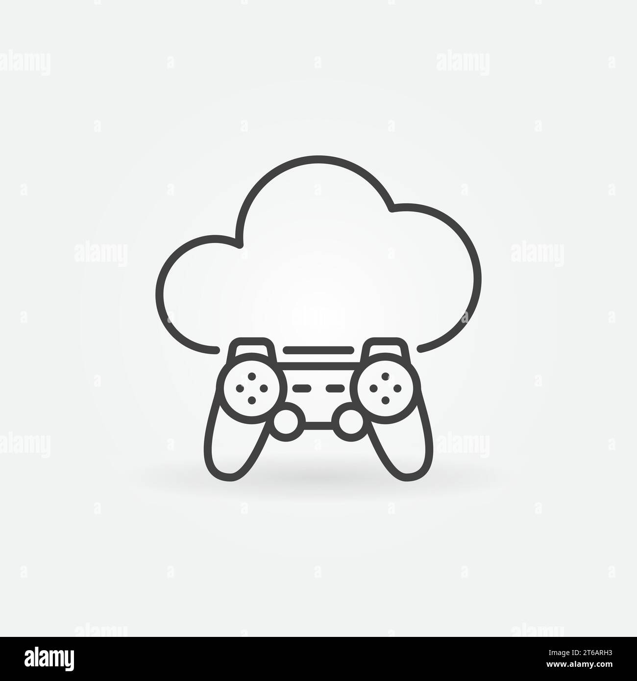 Cloud with Gamepad vector thin line concept icon or design element Stock Vector