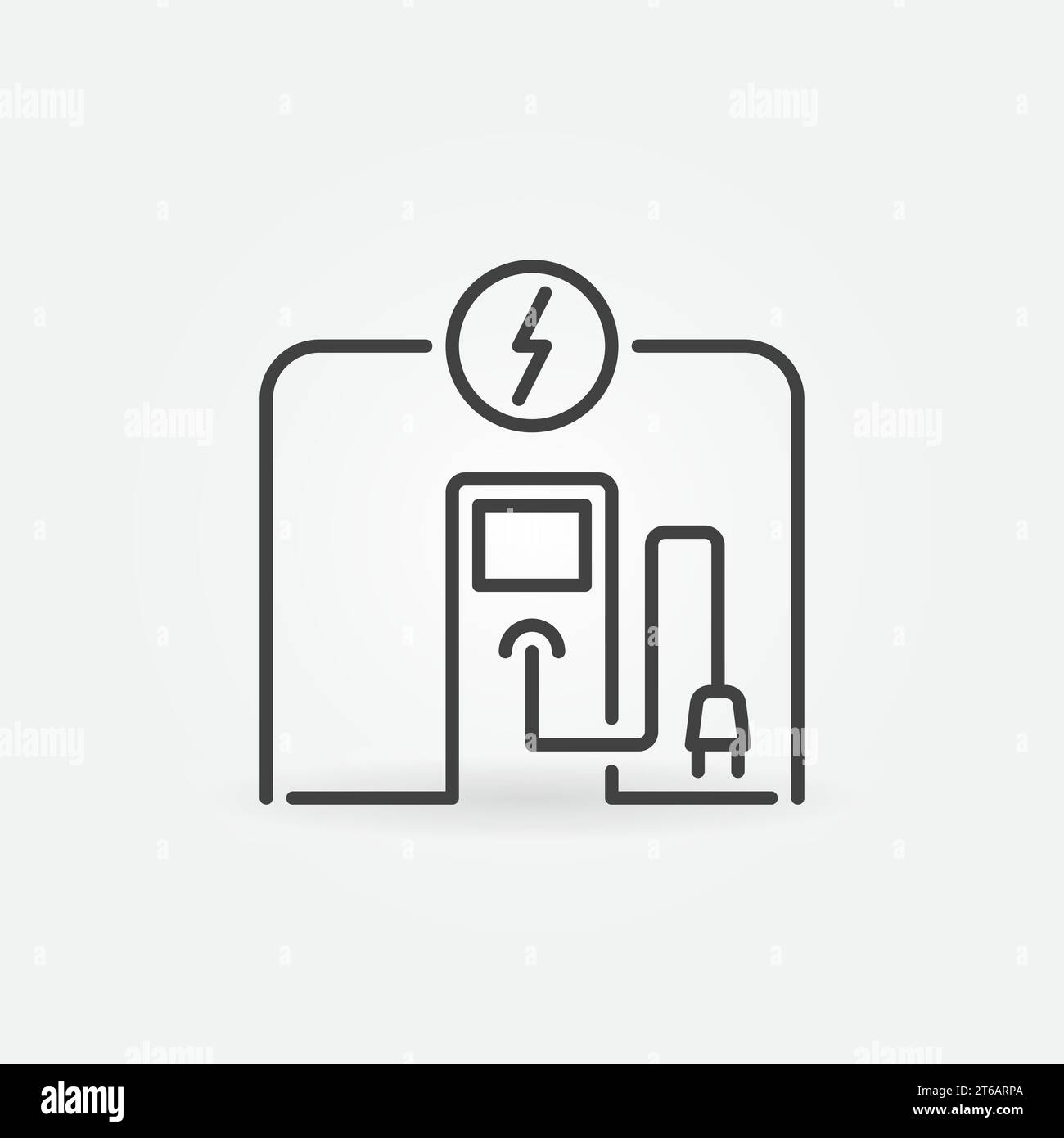 Electric Recharging Point outline vector concept icon or design element Stock Vector